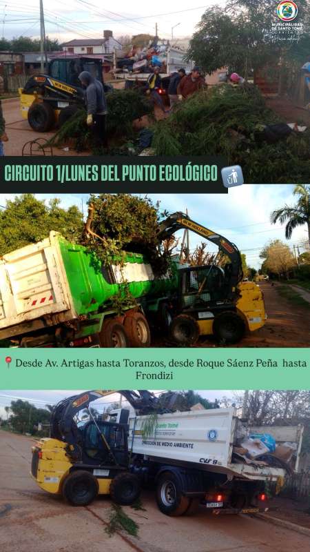 Punto Ecológico separación en origen de vidrios , cartones y plásticos
